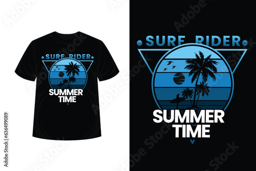 Summer Time Retro Vintage T Shirt Design
