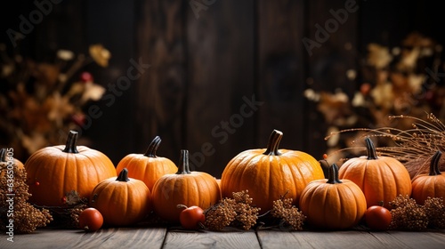 pumpkins in the autumn as a background.