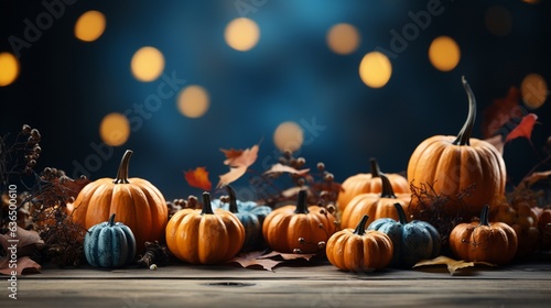 pumpkins in the autumn as a background.
