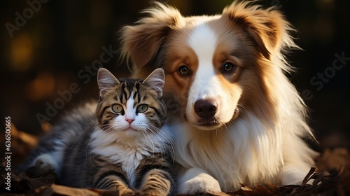 The dog and cat are pals..