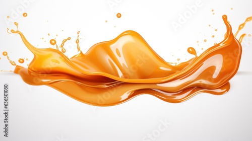 sweet caramel splash isolated on white background