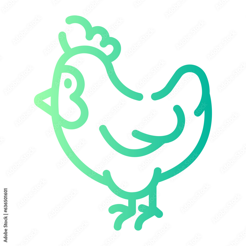 chicken Line Gradient Icon chicken Line Gradient Icon