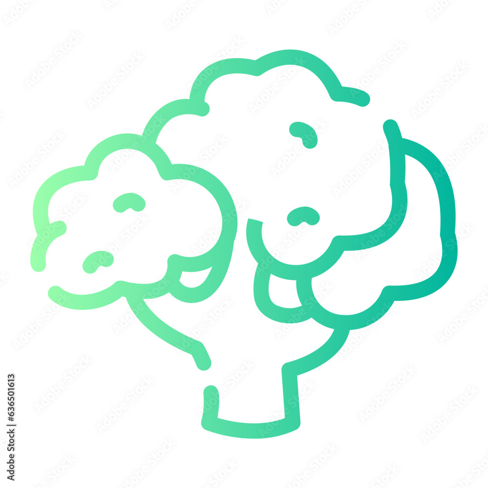 broccoli Line Gradient Icon broccoli Line Gradient Icon