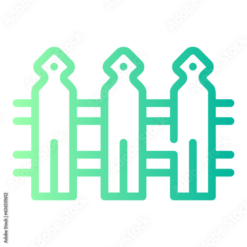 fences Line Gradient Icon