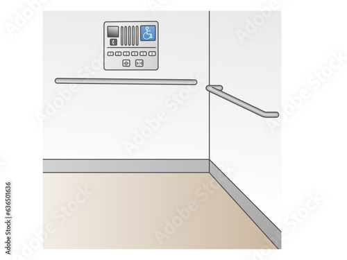 車いす対応のエレベーター内部