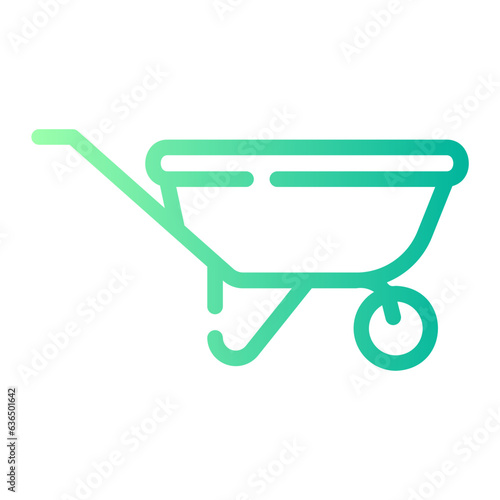 wheel barrow Line Gradient Icon
