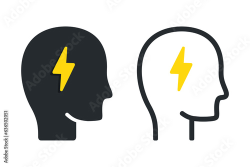Person lightning , brainstorming. Illustration vector