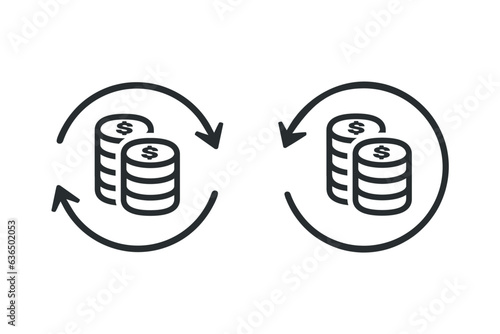 Money refresh icon. illustration vector