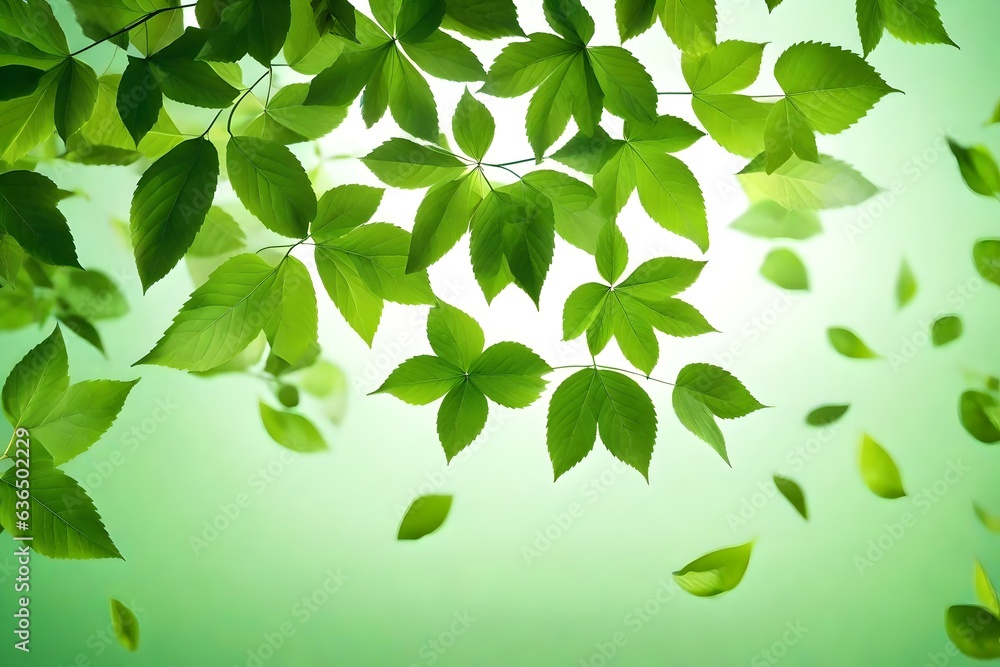 Green leaves background. Generative AI