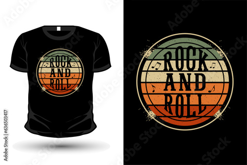 Rock and Roll Retro Vintage T Shirt Design
