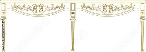 Sketch vector illustration of traditional vintage unique ethnic classic table interior design