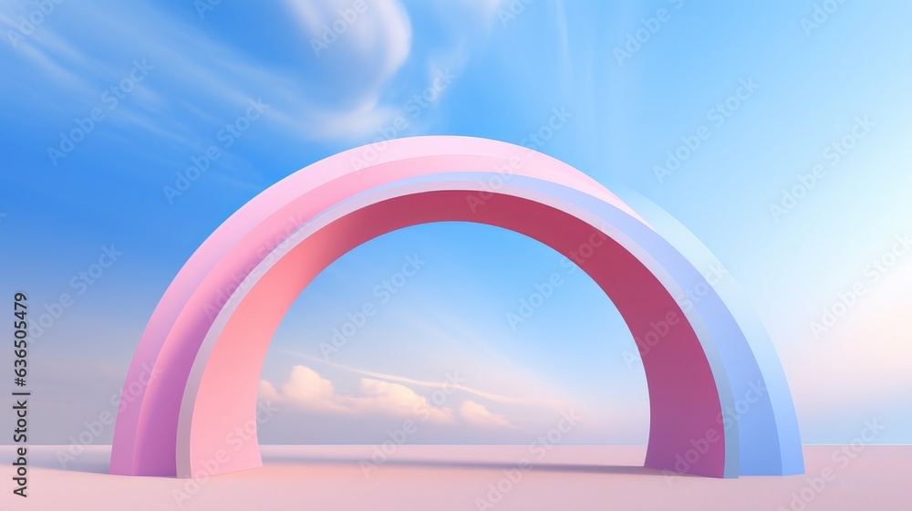 In the heart of the desert, a radiant blue arch stands, its vibrant hue