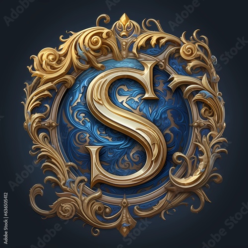 hero of the realm logo, style of bronze and azure.Character Design Concept Art Book Illustration Video Game Digital Painting. CG Artwork Background. Generative AI. 