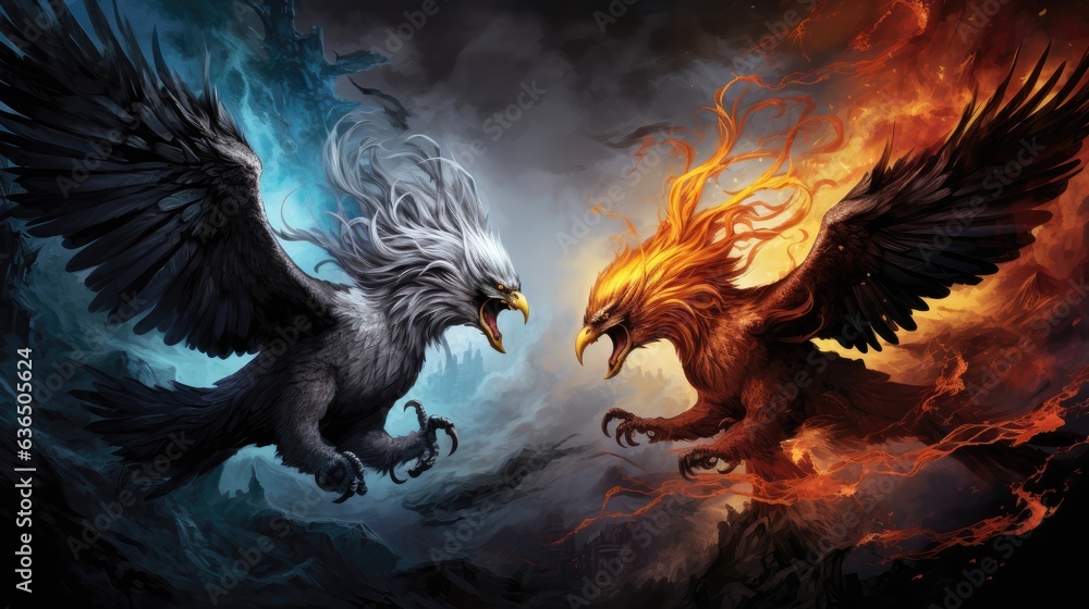 Flying dragons, soaring eagles, mystical creatures. Flying dragons, soaring eagles, mystical creatures.