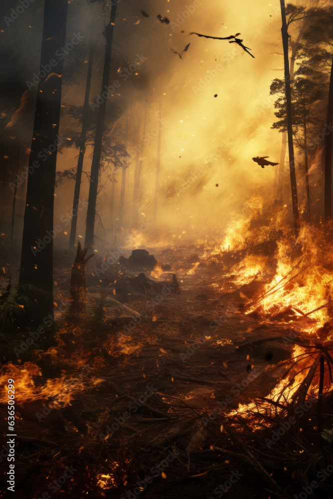 Forest fires all over the world (AI Generated) 