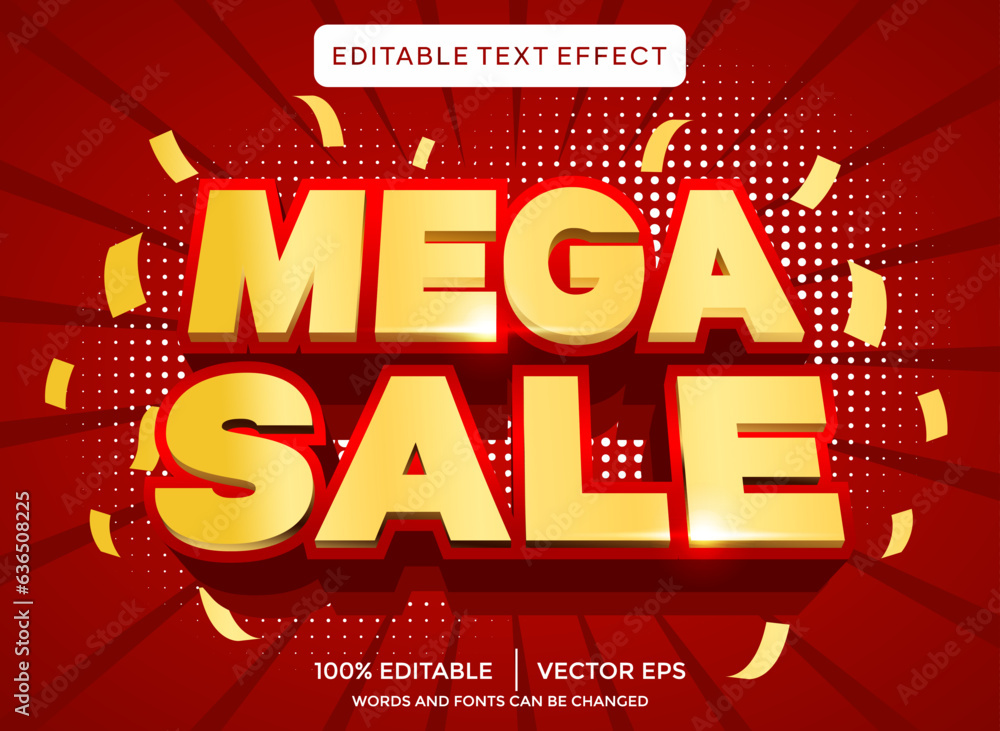  Mega sale 3D editable text effect