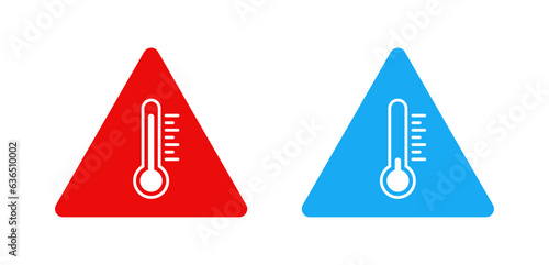 Heat and cold warning sign