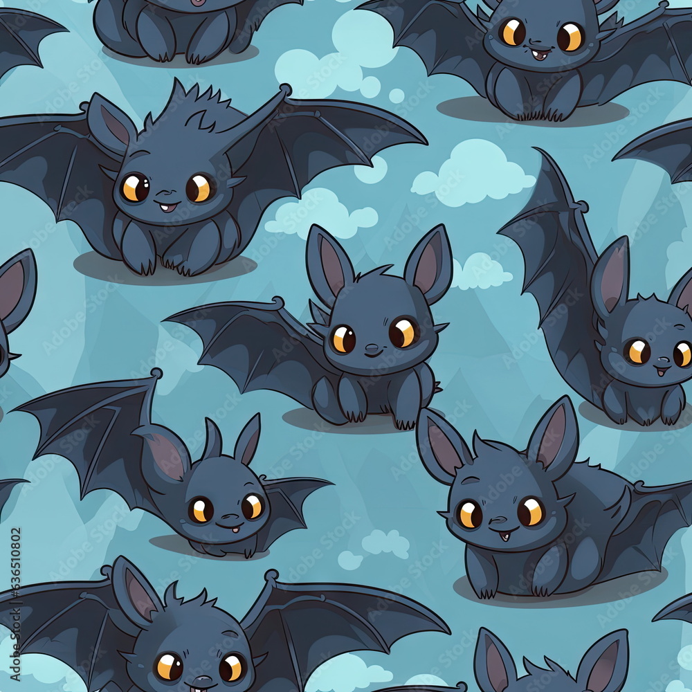 Fototapeta premium Seamless Pattern Cartoon character of bat