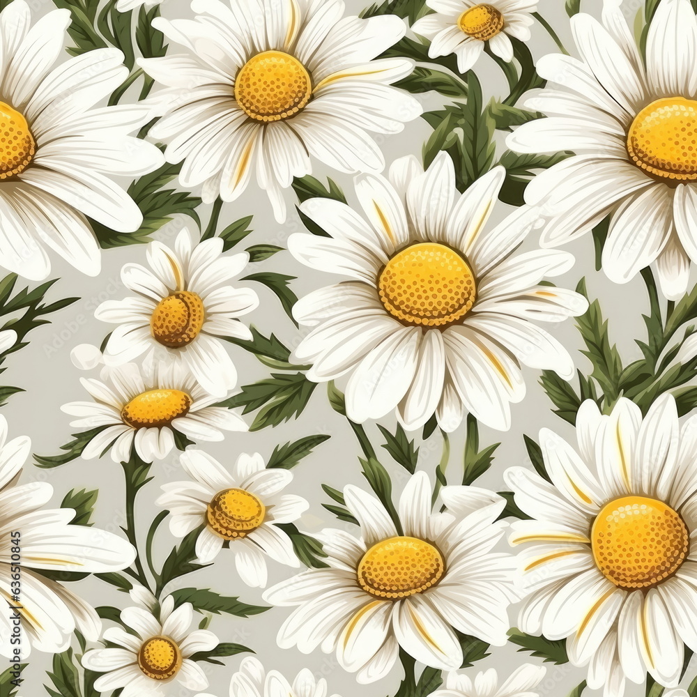 Fototapeta premium Seamless Pattern Daisy Flower