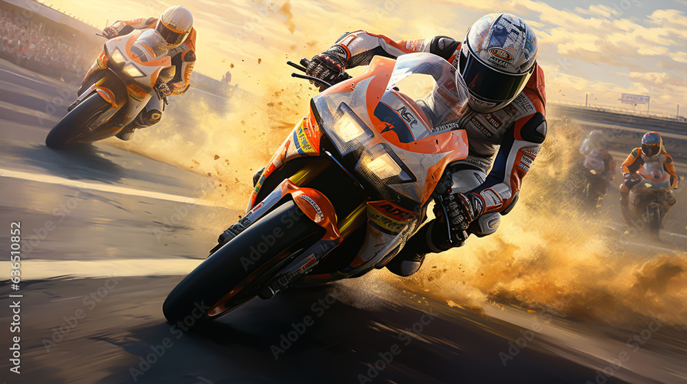 motorcycle race on race track highway road