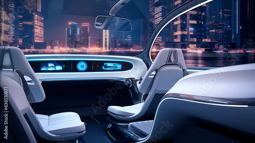 Smart Technology and Ambient Lights: Enhancing the Interior of the Autonomous Electric Vehicle Cabin, I Generated © Dhananjoy