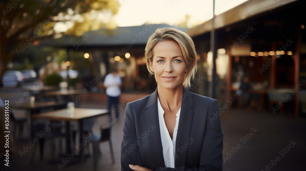 Fototapeta premium Portrait of Successful Restaurant Owner - Generative Ai