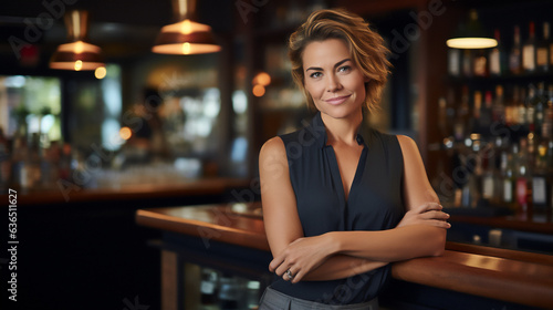 Portrait of a Successful Bar Owner - Generative Ai