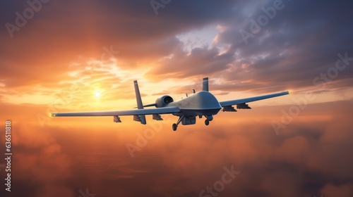 Military drone flying in the sky © kimly