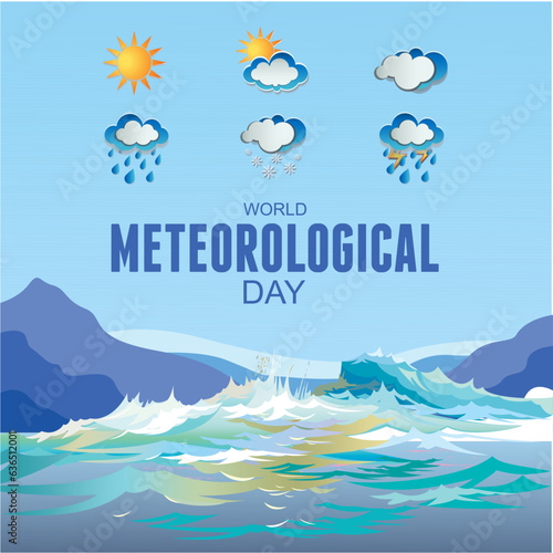 Vector Illustration on the theme World Meteorological Day