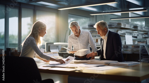 Business people in office discussing project