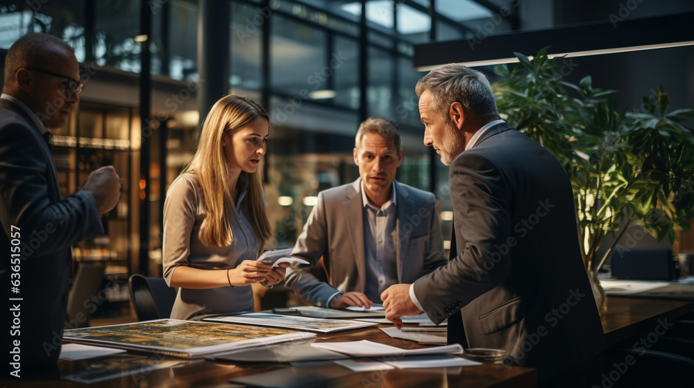 Business people in office discussing project Business people in office discussing project