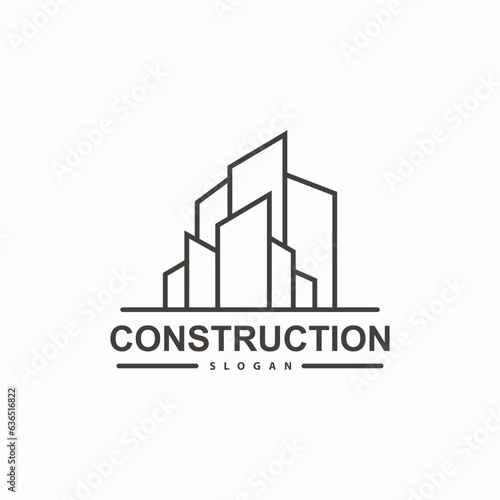 Building Real Estate Apartment Construction Logo, Elegant Premium Rustic Monogram Vector Design
