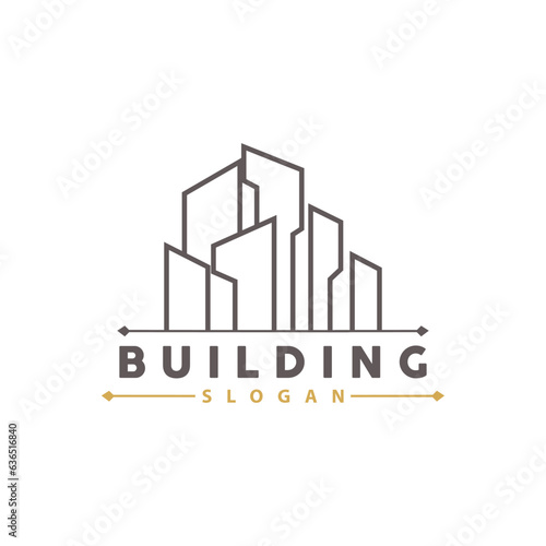 Building Real Estate Apartment Construction Logo, Elegant Premium Rustic Monogram Vector Design