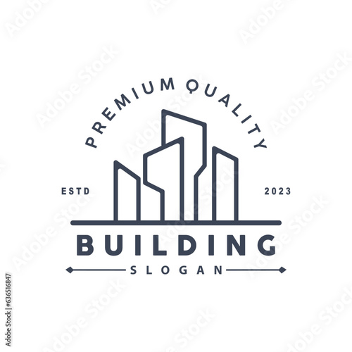 Building Real Estate Apartment Construction Logo, Elegant Premium Rustic Monogram Vector Design