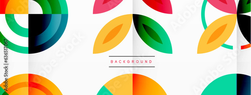 Colorful circles in a grid composition abstract background. Design for wallpaper, banner, background, landing page, wall art, invitation, prints, posters