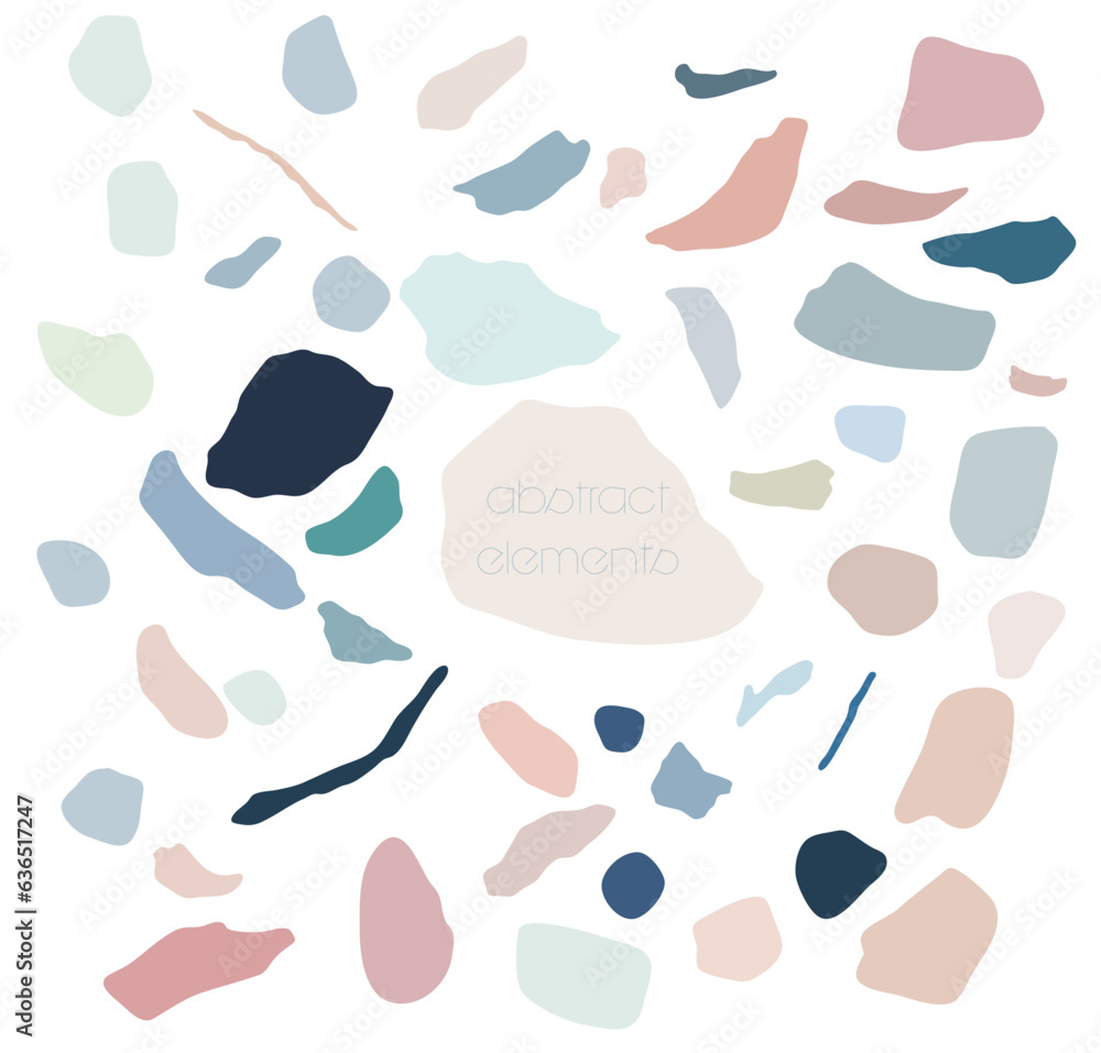 Abstract art element in boho style. Stone and rock graphic pattern in vintage style.