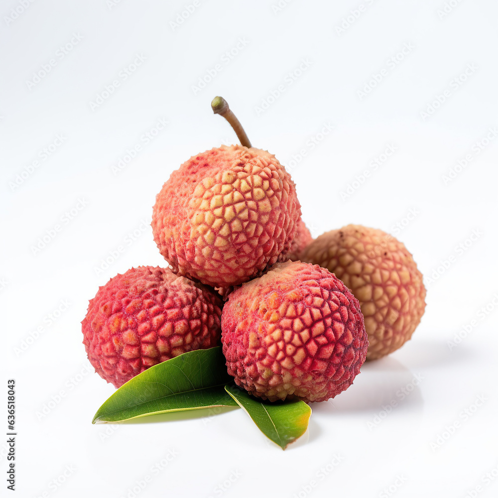 ai generated illustration lychee isolated on white background. ai generated illustration lychee isolated on white background.