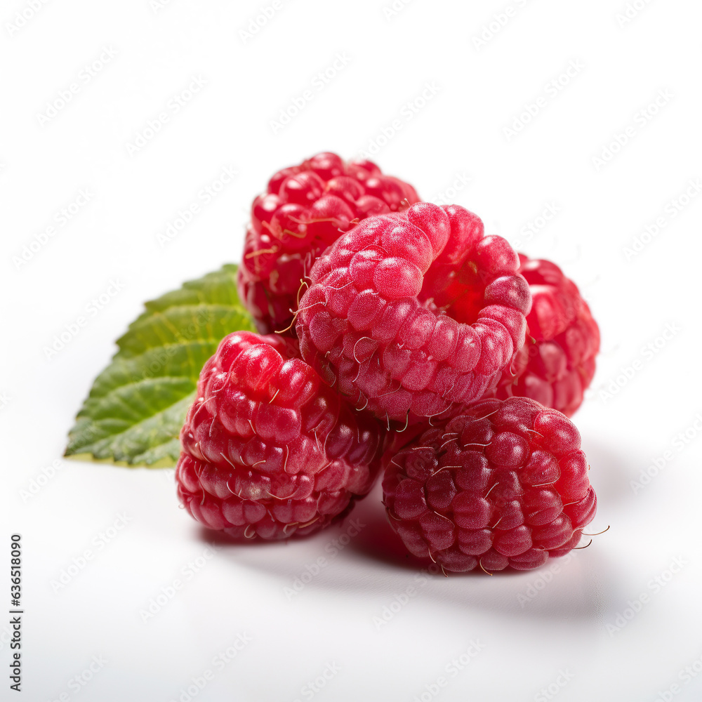 ai generated illustration Delicious, Ripe Red Rasberries Isolated on a Clean White Background ai generated illustration Delicious, Ripe Red Rasberries Isolated on a Clean White Background