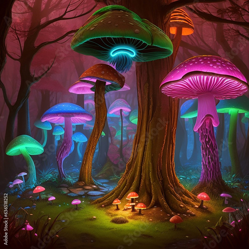 natural beautiful mushroom, generative ai