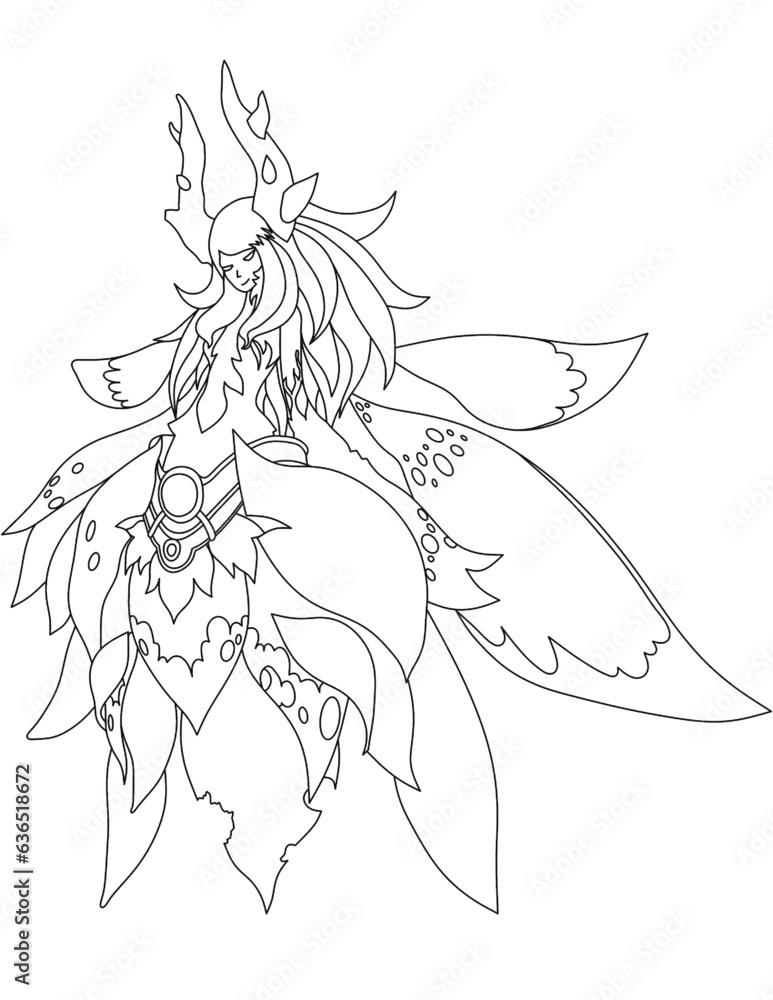 hand drawn sketch of a bird with flowers angel Black and white line art design of imaginary characters for t-shirt or coloring book or mug or shirt cloths as fantasy animals like tattoo hand drawn sketch of a bird with flowers angel Black and white line art design of imaginary characters for t-shirt or coloring book or mug or shirt cloths as fantasy animals like tattoo