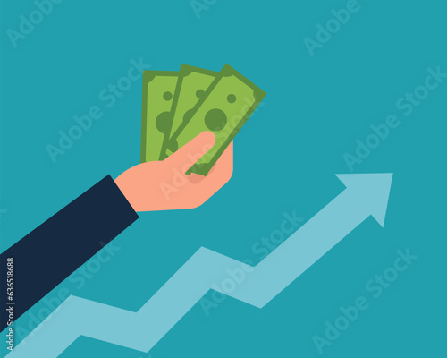 Making Money and Investment. Business finance and economy. Vector illustration in cartoon style design