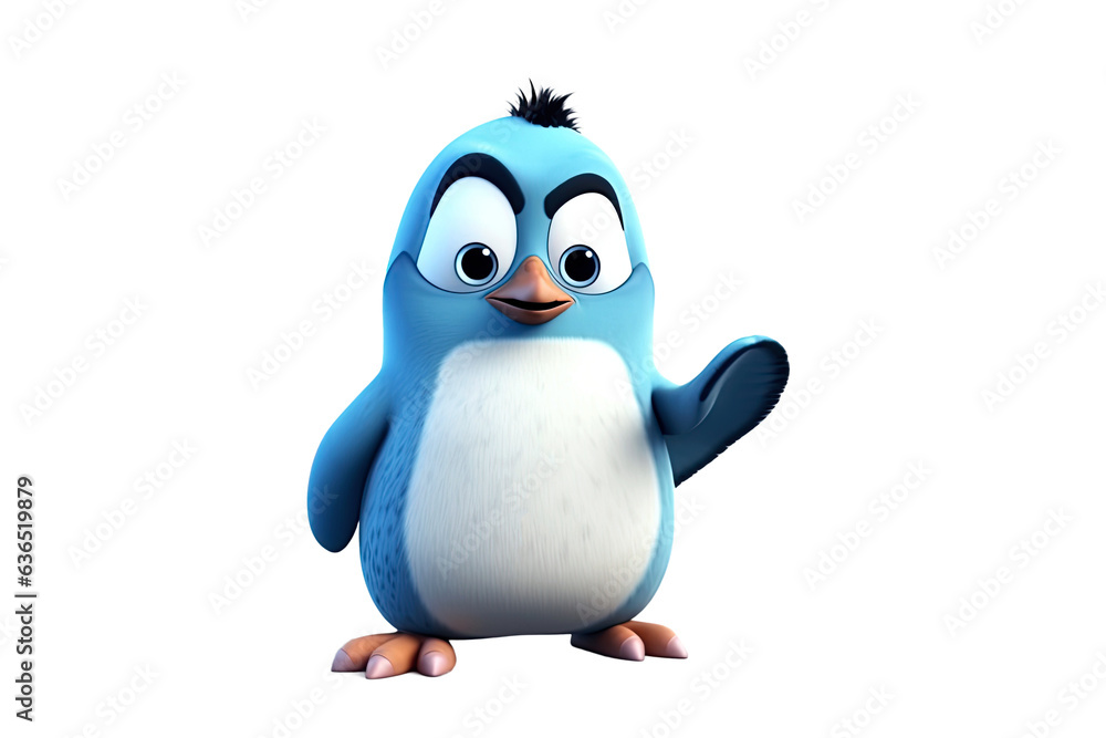 cartoon character cute baby penguin on a isolated white background. Generative AI illustration cartoon character cute baby penguin on a isolated white background. Generative AI illustration