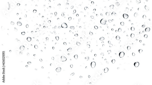 abstract rain drops on window isolated on a transparent background, generative ai