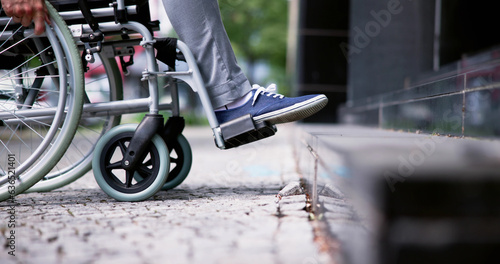 Konstfotografi Paralyzed Man With Disability Stair Access