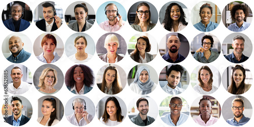 Bild auf Leinwand People Face Headshot Collage