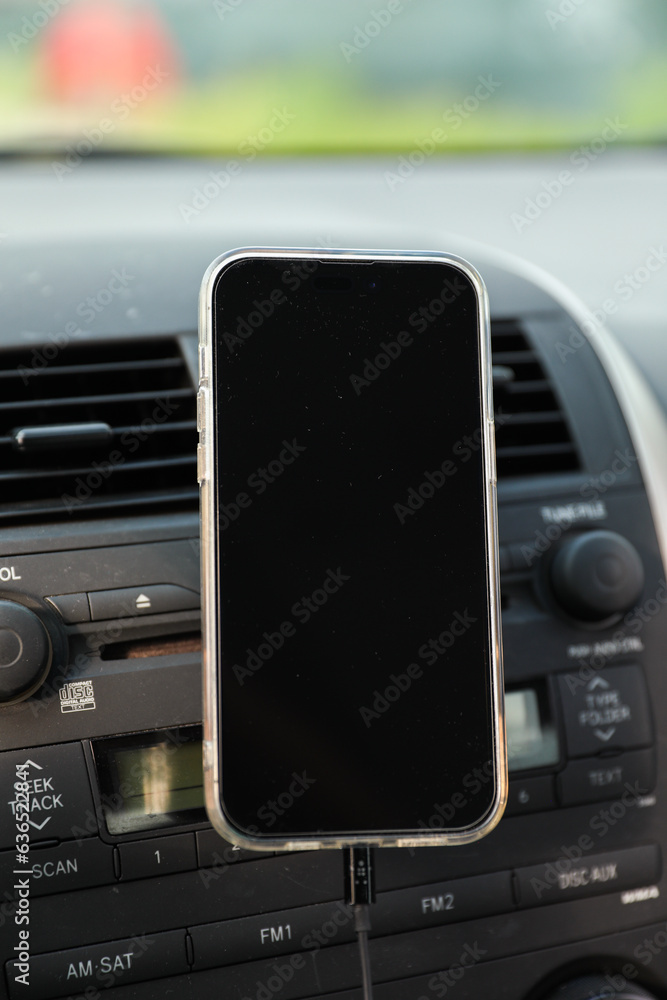 black phone screen mock, reflecting modern disconnection, tech dependency and virtual void