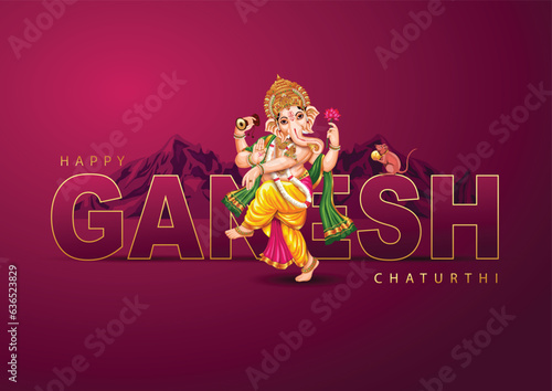 Lord Ganpati on Ganesh Chaturthi background. abstract vector illustration design