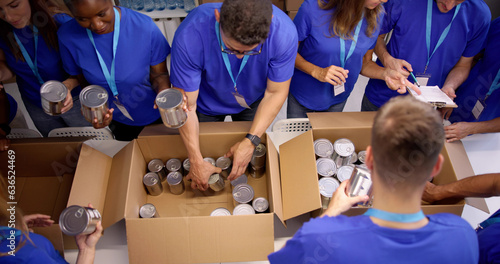 Konstfotografi Food Bank Humanitarian Aid In Donation Boxes