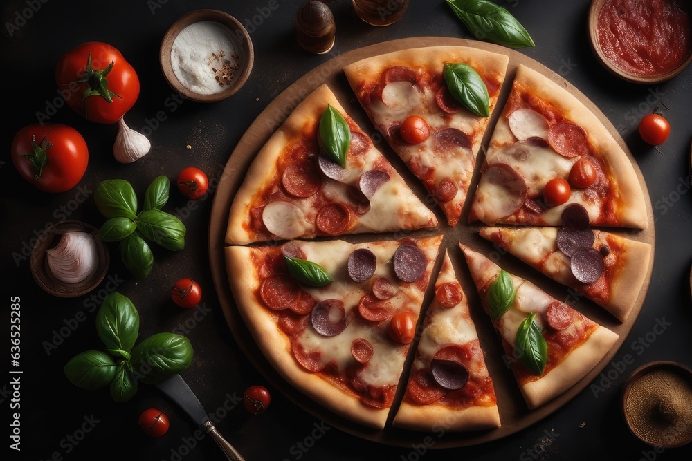 pizza with mushrooms and tomatoes pizza with mushrooms and tomatoes