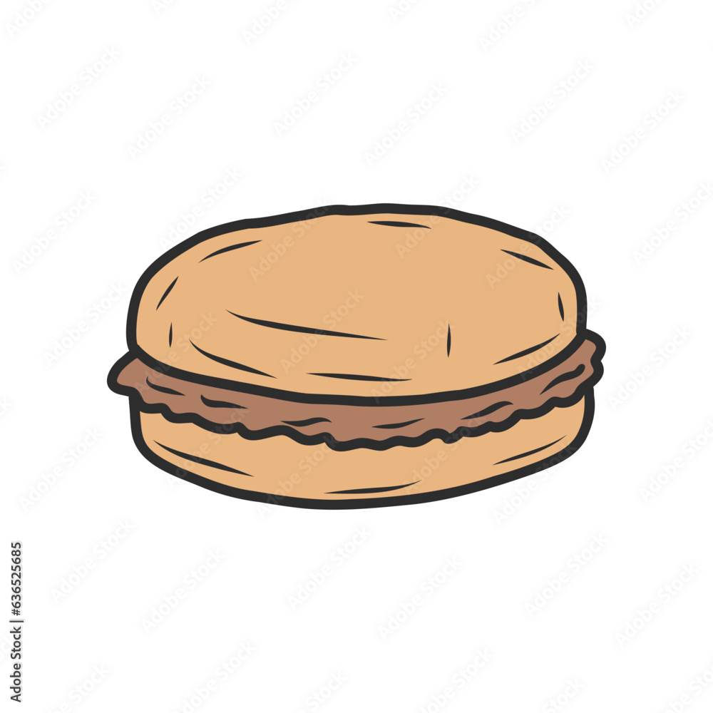 Hand drawn pie doodle coffee illustration Hand drawn pie doodle coffee illustration